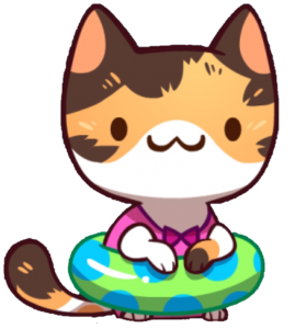 a summer beach kitty